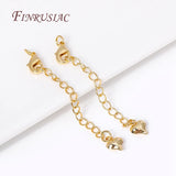 18K Plated Star Heart Shape Necklaces End Extension Tail Chain