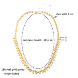 18K Plated Tassel Bead Necklaces for Women Cuban Chain Charms Choker Jewelry