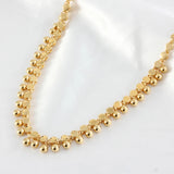 18K Plated Tassel Bead Necklaces for Women Cuban Chain Charms Choker Jewelry