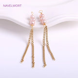 18K Plated Tassel Pearl Charms, DIY Earring Making Accessory