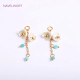 18K Plated Tassel Pearl Charms, DIY Earring Making Accessory