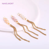 18K Plated Tassel Pearl Charms, DIY Earring Making Accessory