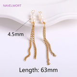18K Plated Tassel Pearl Charms, DIY Earring Making Accessory