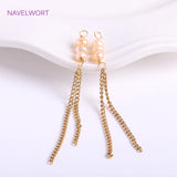18K Plated Tassel Pearl Charms, DIY Earring Making Accessory