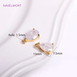Teardrop Charms for Earring Making, 18K Plated, CZ Pendants