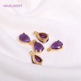 Teardrop Charms for Earring Making, 18K Plated, CZ Pendants
