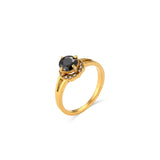 Vintage CZ Stone Ring Green Pink Zircon