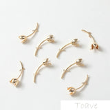 18K Plated Tulip Pendant DIY Double Hanging Necklace Ear Stud 2pcs