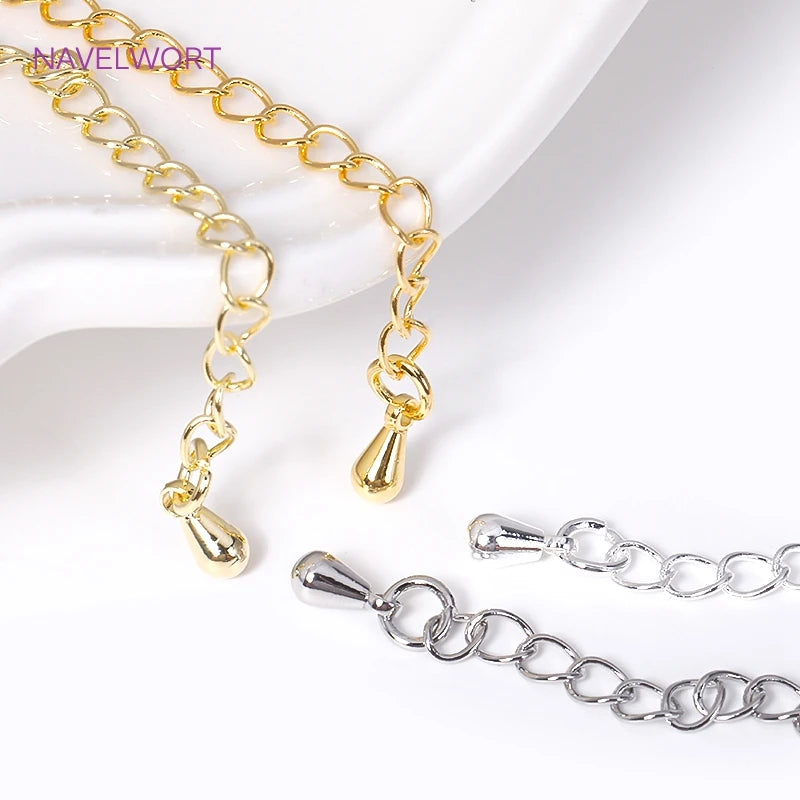 18K Plated Brass Extension Chain Tag DIY Jewelry Making