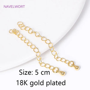 18K Plated Brass Extension Chain Tag DIY Jewelry Making