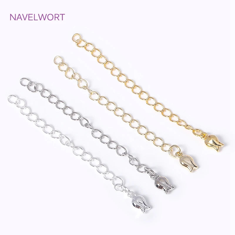 18K Plated Brass Extension Chain Tag DIY Jewelry Making