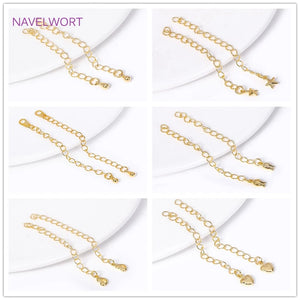 18K Plated Brass Extension Chain Tag DIY Jewelry Making