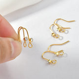 18K Gold-Plated Zircon Ear Ring DIY Earrings Material 10pcs