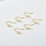 18K Gold-Plated Zircon Ear Ring DIY Earrings Material 10pcs