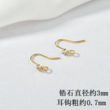 18K Gold-Plated Zircon Ear Ring DIY Earrings Material 10pcs