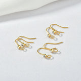 18K Gold-Plated Zircon Ear Ring DIY Earrings Material 10pcs