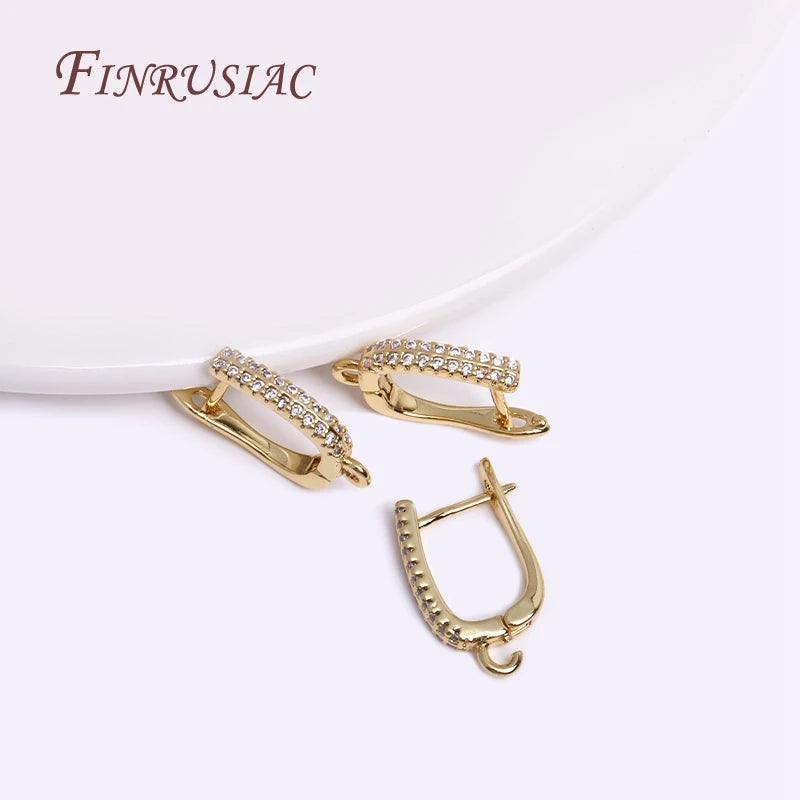 18K Plated Zircon Earwires for Earring DIY