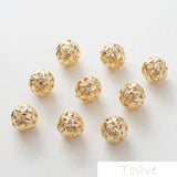 18K Plated Leaf Hollow Beads DIY Necklace Bracelet Accessory 2pcs