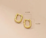 925 Silver Textured Huggie Earrings C-M00738