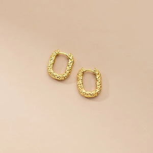 925 Silver Textured Huggie Earrings C-M00738