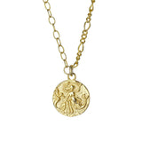 Mermaid Coin Pendant Rope Chain Necklace 925 Sterling Silver C-YG007