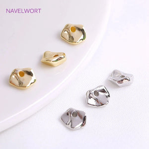 18K Plating Brass Asymmetrical Beads High Irregular Loose Spacer Beads