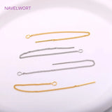 18K Plating Brass Thin Chain Ear Thread Earrings