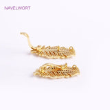 18K Plating Feather Pearl Clasps DIY Accessories