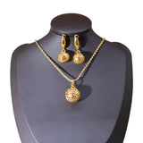 18K Plating Jewelry Set: High Ball Pendant & Drop Earrings for Women