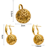 18K Plating Jewelry Set: High Ball Pendant & Drop Earrings for Women