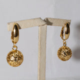 18K Plating Jewelry Set: High Ball Pendant & Drop Earrings for Women