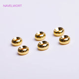 18K Plating Texture Spacer Beads Flat Round Stripe DIY Jewelry Making