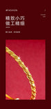 18K Pure Yellow Bangles 999 Adjustable Fried Dough Twist Women Jewelry