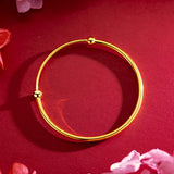 18K Pure Yellow Bracelet 999 Adjustable DIY Chain Women Jewelry