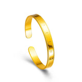 18K Pure Yellow Cuff Bracelets 999 Adjustable Women Wedding