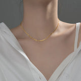 18K Real. 925 Sterling Silver Oval Chain Necklace Cuban Fine Jewelry