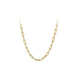 18K Real. 925 Sterling Silver Oval Chain Necklace Cuban Fine Jewelry