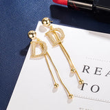 18K Real Earrings Fine Jewelry for Women Tassel Hollow DD Pop Earrings