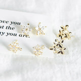18K Small Flower Snowflake Pendant Earrings DIY Jewelry Material