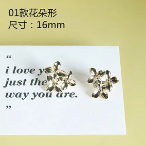 18K Small Flower Snowflake Pendant Earrings DIY Jewelry Material