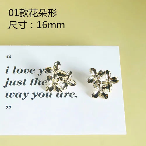 18K Small Flower Snowflake Pendant Earrings DIY Jewelry Material