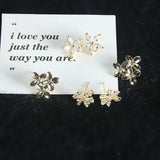 18K Small Flower Snowflake Pendant Earrings DIY Jewelry Material