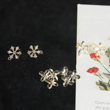 18K Small Flower Snowflake Pendant Earrings DIY Jewelry Material