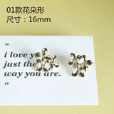 18K Small Flower Snowflake Pendant Earrings DIY Jewelry Material