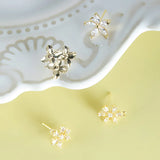 18K Small Flower Snowflake Pendant Earrings DIY Jewelry Material