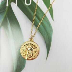 Sterling Silver Head Pendant 925 Clavicle Choker Necklace