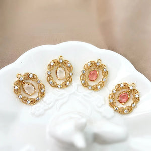 18K Zircon Inlaid Sweet Girl Earrings Necklace Pendant