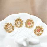 18K Zircon Inlaid Sweet Girl Earrings Necklace Pendant