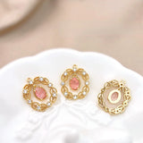 18K Zircon Inlaid Sweet Girl Earrings Necklace Pendant