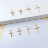 18K Micro Zircon Cross Pendant Christian Jewelry